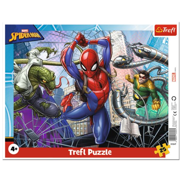 Puzzle da 25 Pezzi con Cornice - Spider-Man: Il Coraggioso Spider-Man