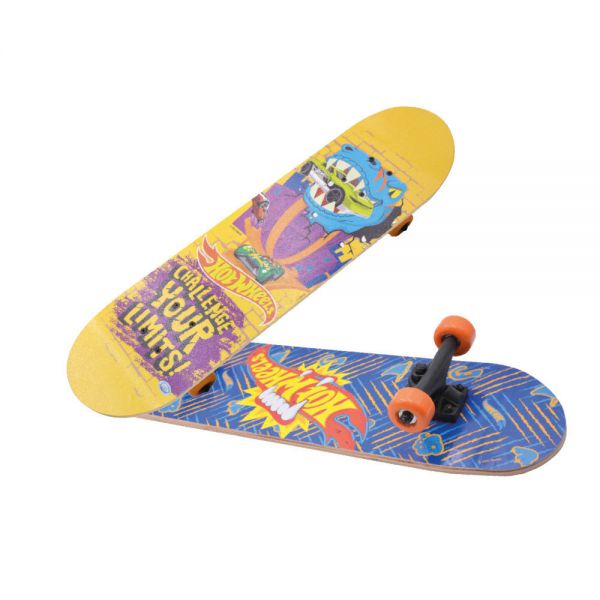 Hot Wheels - Skateboard cm 71 con ruote arancioni.