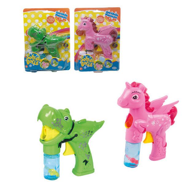Bubble blower - Unicorn and Dino bubble shooter 2 bottles of 50 ml. of mechanical functioning solution
