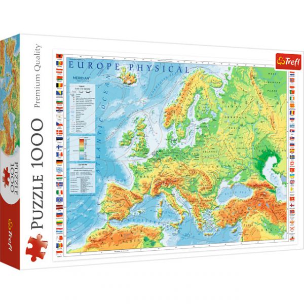 1000 Piece Puzzle - Physical Map of Europe
