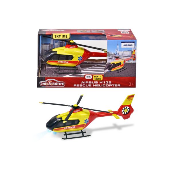 Majorette Grand Series Airbus H135 Rescue Helicopter, lights and sounds cm.26 rotating blades, lights and sounds