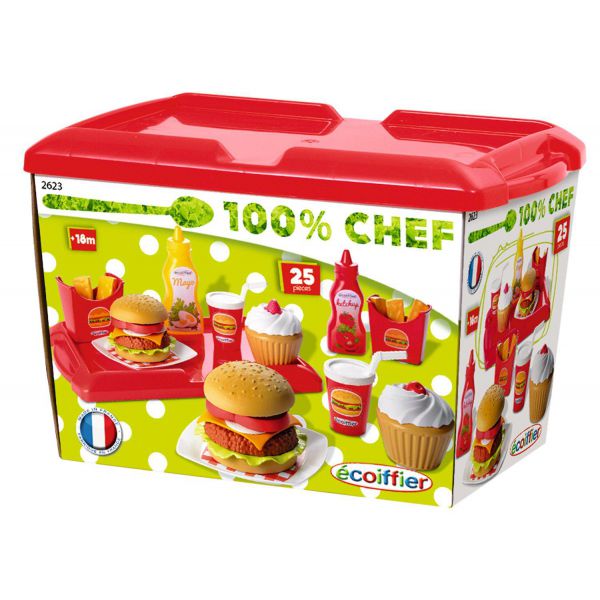 100% Chef - Set Hamburger 25 Pezzi