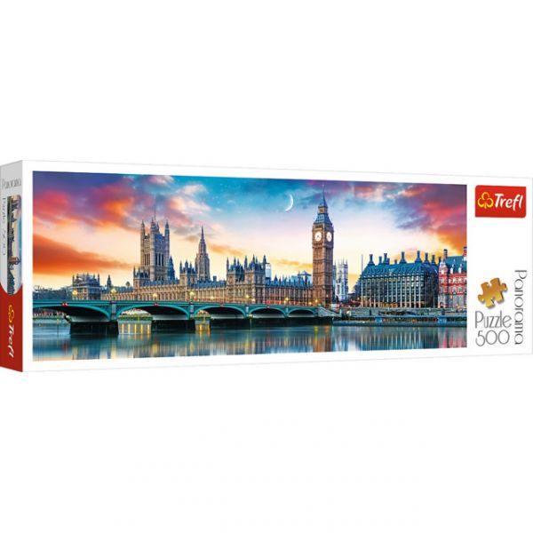 Puzzle da 500 Pezzi Panorama - Big Ben and Palace of Westminster, London