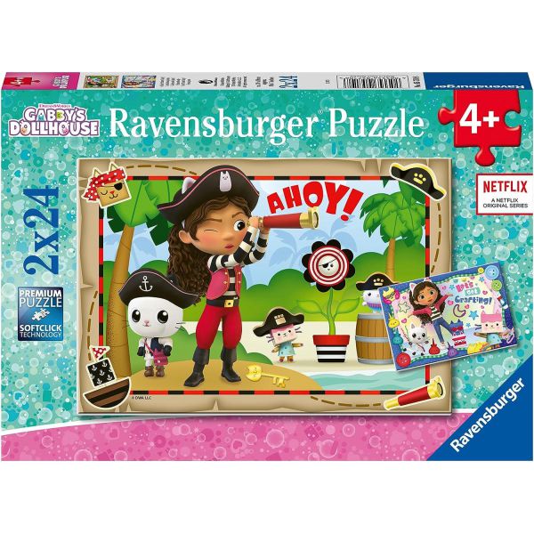 2 Puzzle da 24 Pezzi - Gabby's Dollhouse