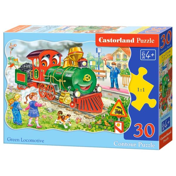30 Piece Puzzle - Green Locomotives