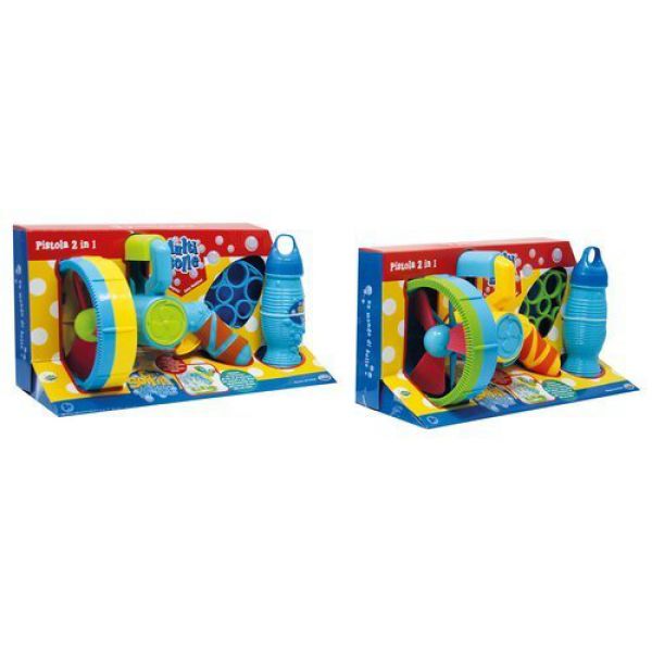 Bubble blower - Multi-bubble gun 2 in 1 Bubble shooter 18*14 cm 118 ml bottle of solution included battery operated