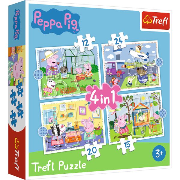 4 Puzzle in 1 - Peppa Pig: Ricordi di Compleanno