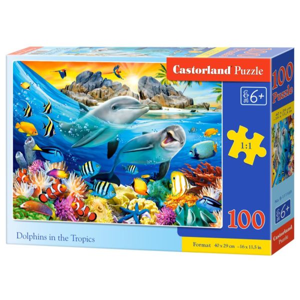 Puzzle da 100 Pezzi - Delfini Ai Tropici