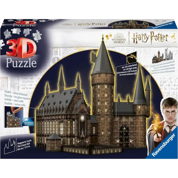 Puzzle da 540 Pezzi 3D - Hogwarts Castle: The Great Hall Night Edition