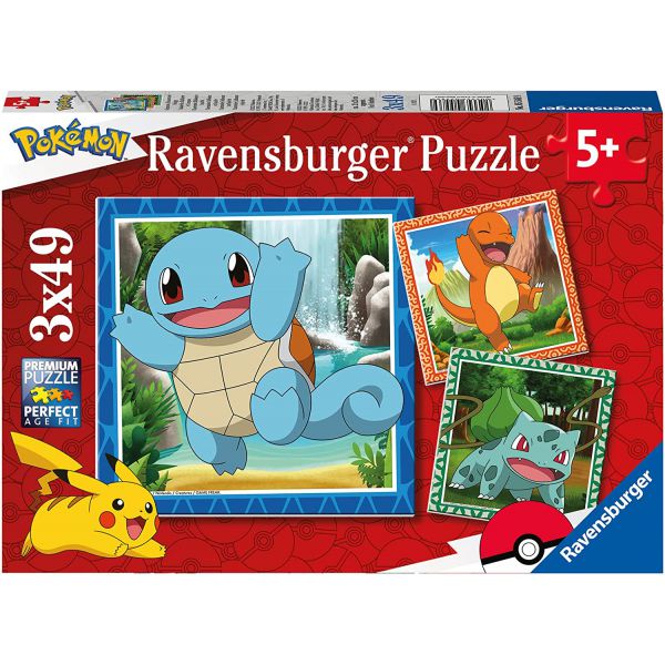 3 Puzzles of 49 Pieces - Pokemon