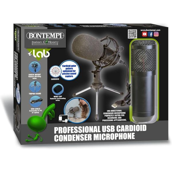 Professional condenser microphone (ideal for Streaming, chatting, podcasting, singing and recording) 
