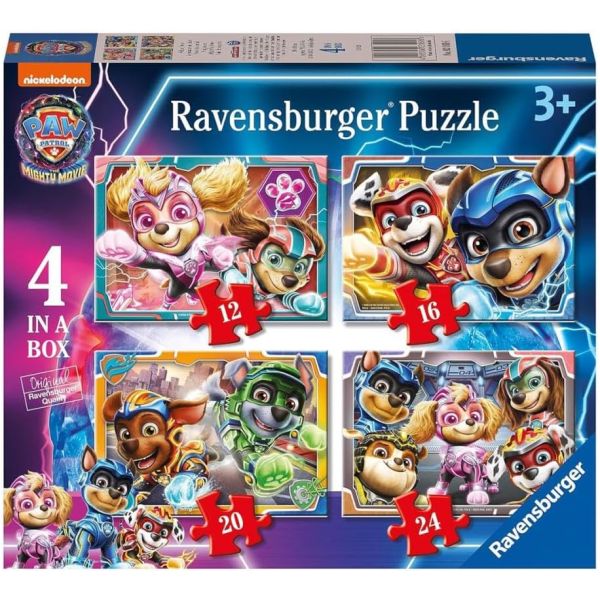 4 Puzzle in 1 - Paw Patrol: The Mighty Movie