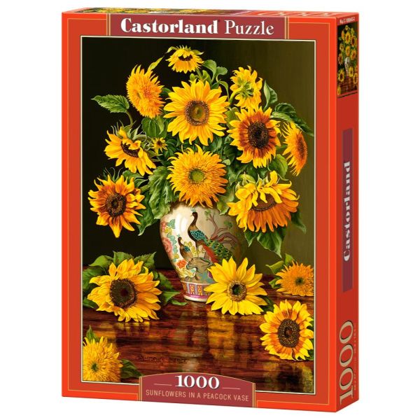 Puzzle da 1000 Pezzi - Girasoli in un Vaso Pavone