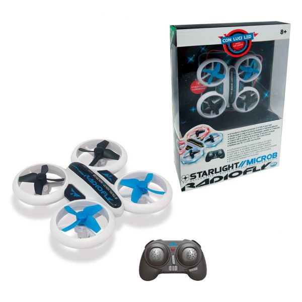 Radiofly - Starlight Microb//11 RC 2.4 GHz, 8 functions, hold position, assisted take-off/landing, 3 speeds, flip function LED LIGHTS IN THE 4 ROTORS