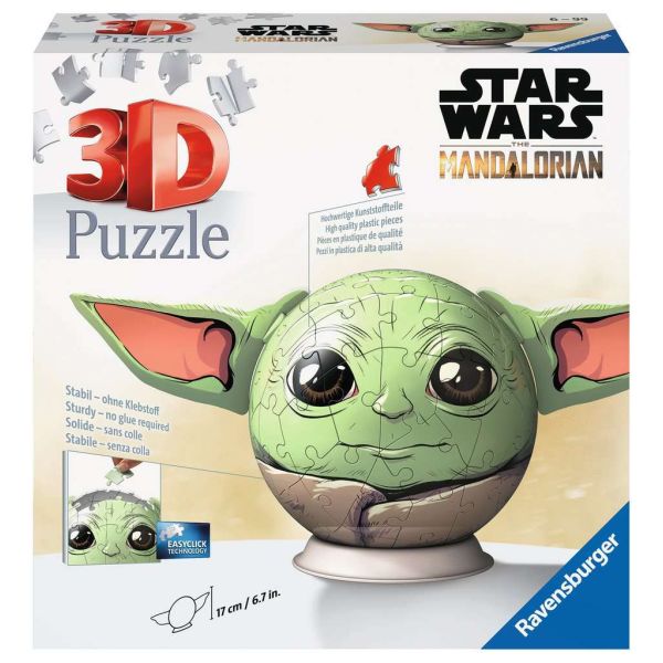 Puzzle da 77 Pezzi 3D - Puzzleball Star Wars Grogu con Orecchie