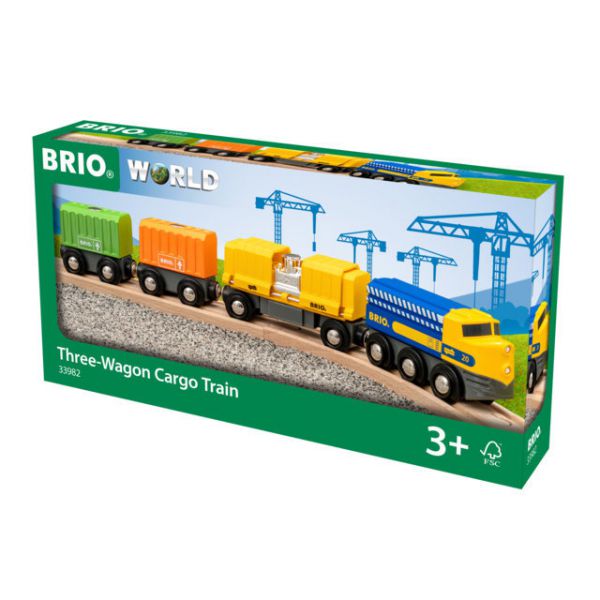 BRIO Treno merci con tre vagoni