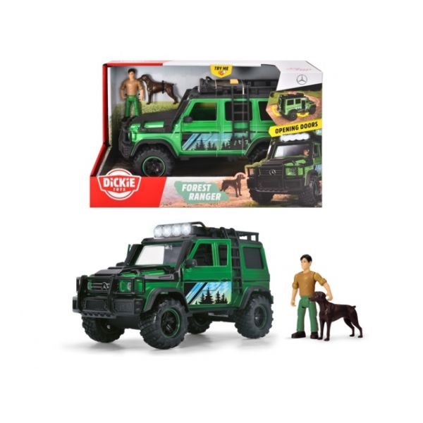 Forest Ranger with MB AMG 4x4 in 1:24 scale with opening parts, lights and sounds