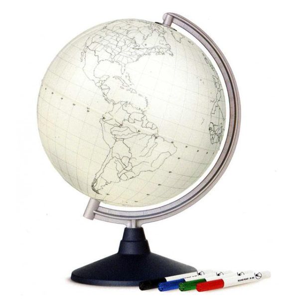 Nova Rico - Mappamondo 30 cm Didattico Muto Blank Globe
