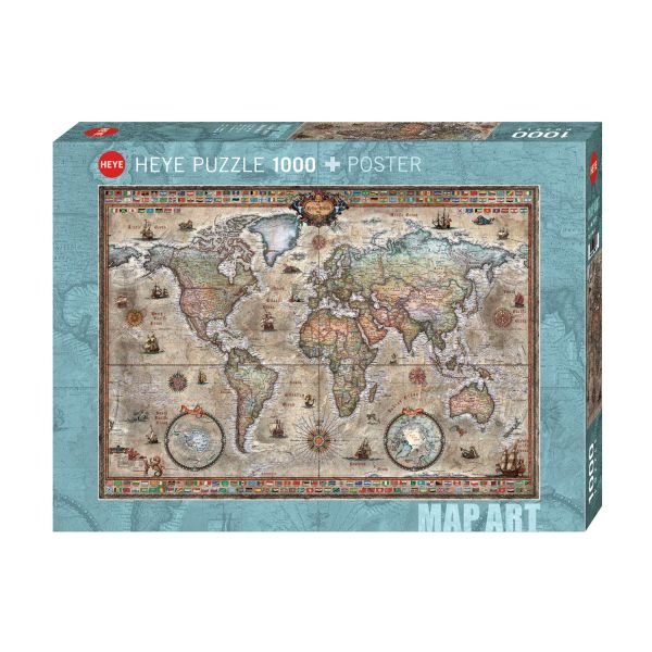 Puzzle 1000 pz - Retro World, Map Art