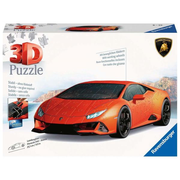 Puzzle da 156 Pezzi 3D - Lamborghini Huracán EVO Arancione