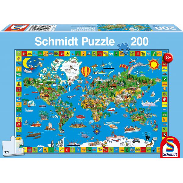 Puzzle da 200 Pezzi - Mappamodo Colorato