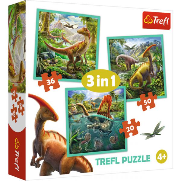 3 in 1 Puzzle - The Amazing World of Dinosaurs
