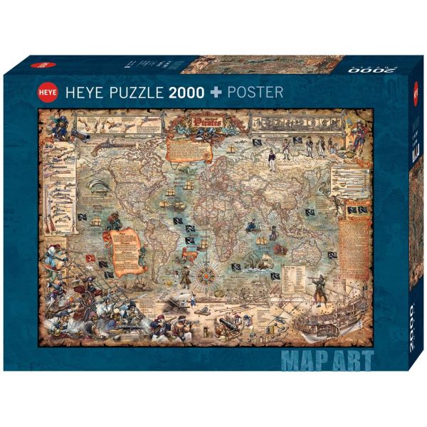 Puzzle 2000 pz - Pirate World, Map Art