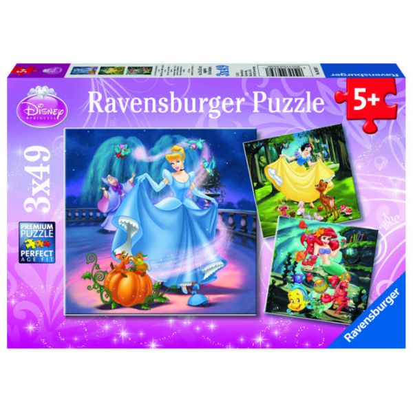 3 49 Piece Puzzles - Disney Princesses