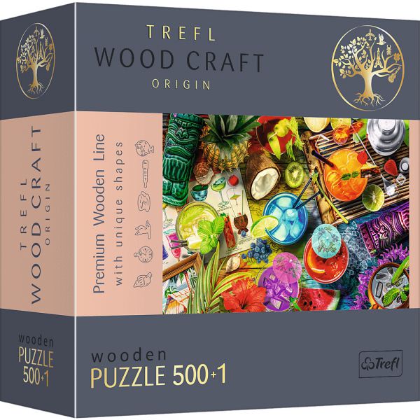 501 Piece Woodcraft Puzzle - Colored Cocktails