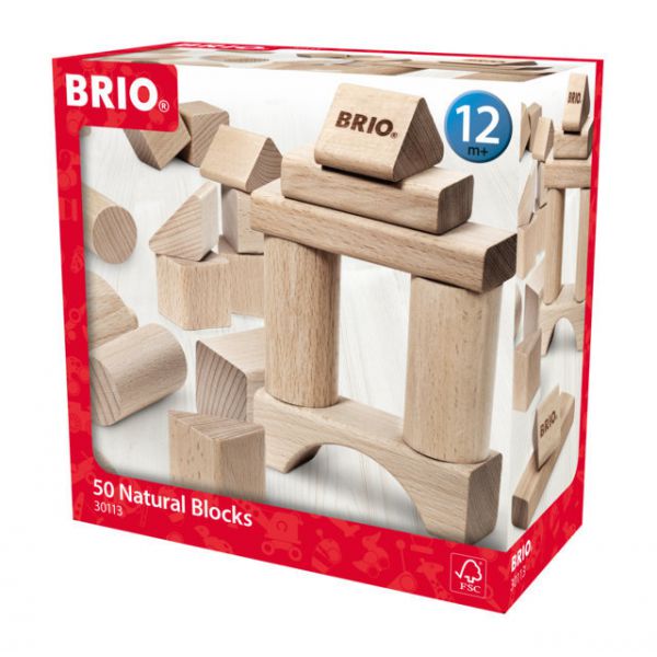 BRIO 50 natural wood bricks