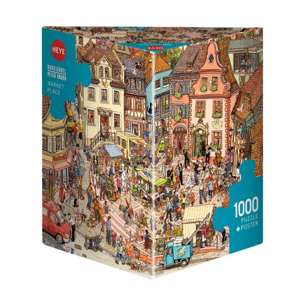 Puzzle 1000 pz Triangolare - Market Place, Göbel/Knorr