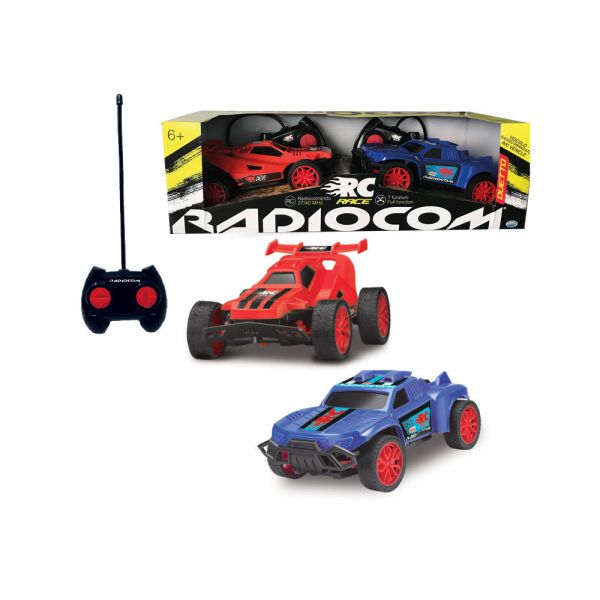 Radiocom - Duetto Race RC cm. 16
Pack 2 auto: buggy e pick up
misura 16*8*5 cm 
RC 27 Mhz / 40 Mhz, 7 funzioni