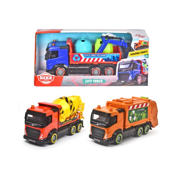 City Truck cm. 23 - 3 asst. Friction, moving parts, accessories