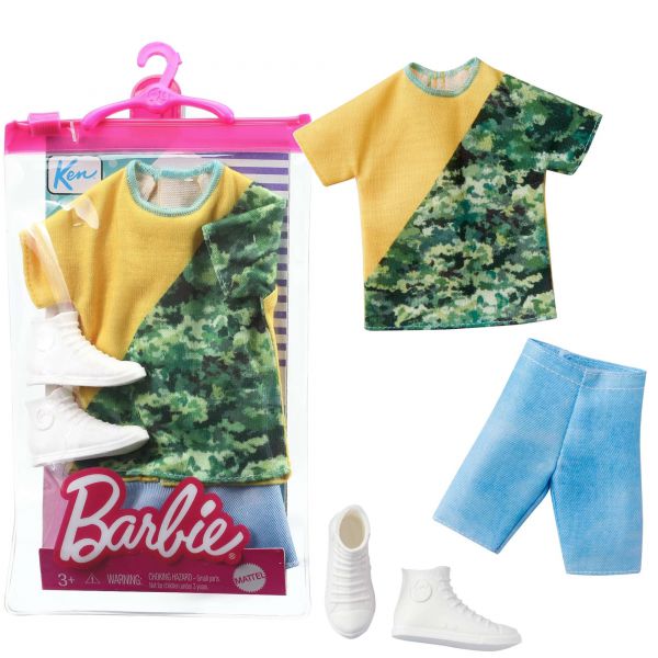 Barbie - Maglietta verde/Gialla e Pantaloncini