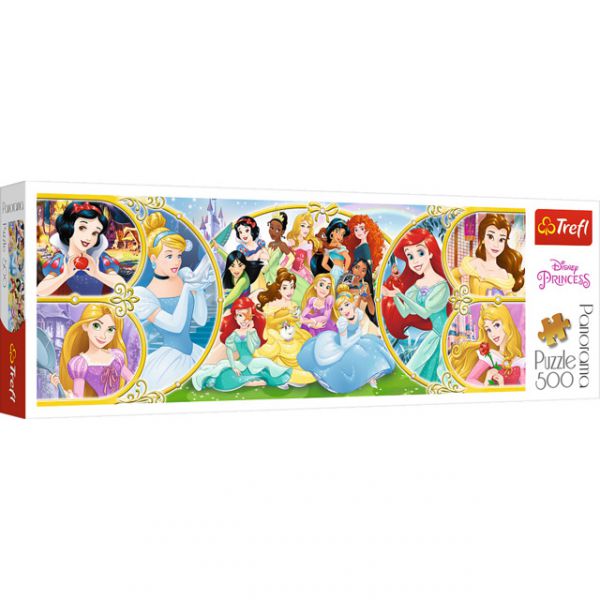 500 Piece Panorama Puzzle - Disney Princesses: Return to the World of Princesses