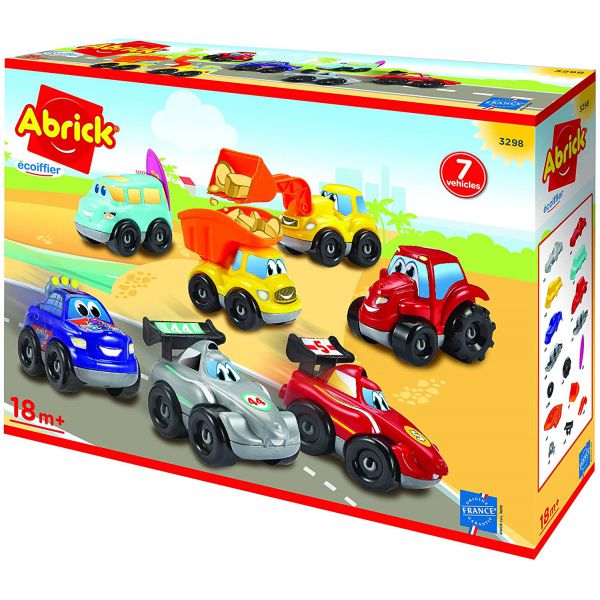 Abrick - Fast Car Set con 7 Veicoli
