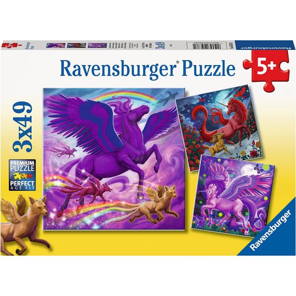Puzzle 3x49 pcs - Mythological creatures