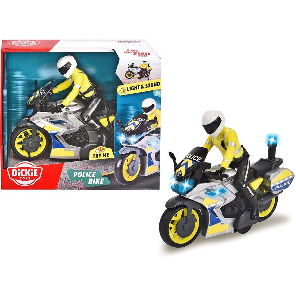 Dickie - Moto Police 17 cm with lights and sounds, removable and articulated figure