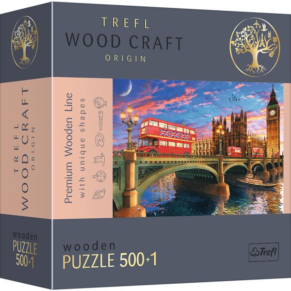 501 Piece Woodcraft Puzzle - Palace of Westminster, Big Ben, London