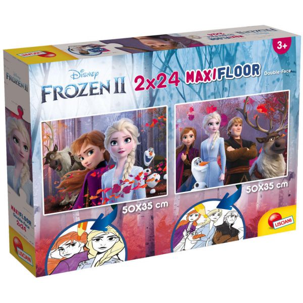 2 Puzzle 24 Pezzi Maxi Double Face - Frozen