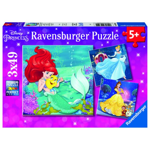 3 Puzzle da 49 Pezzi - Principesse Disney B