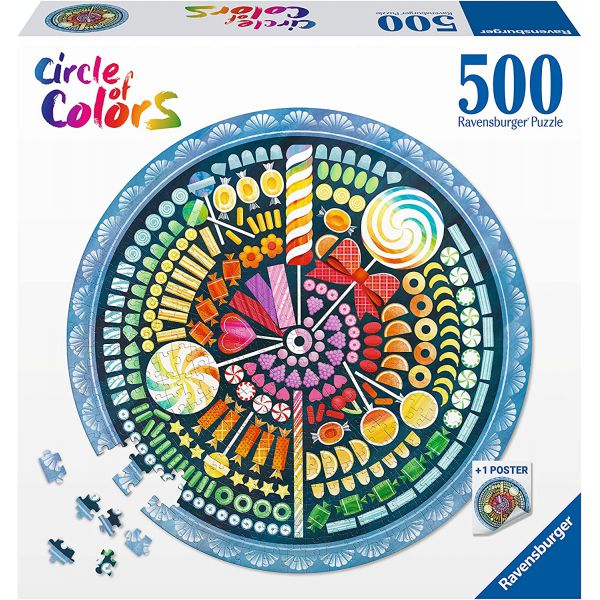 500 Piece Jigsaw Puzzle - Circle of Colors: Candies