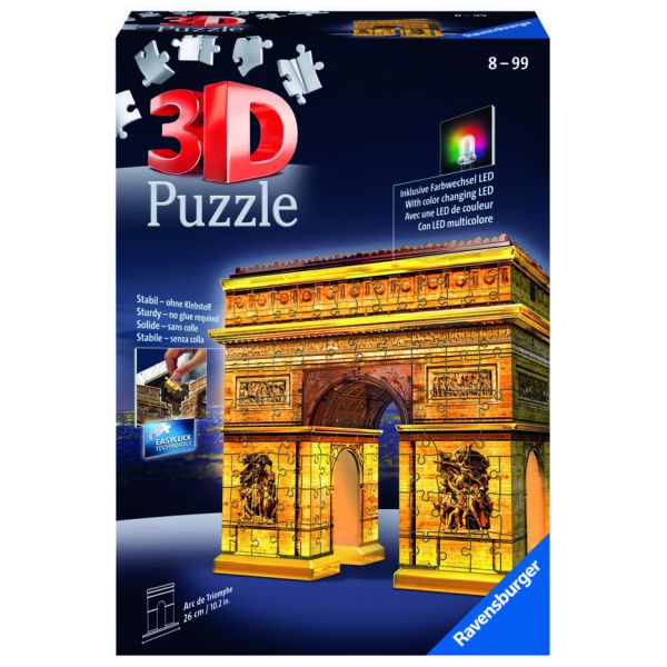 Puzzle da 216 Pezzi 3D - Serie Speciali: Arco di Trionfo Night Edition