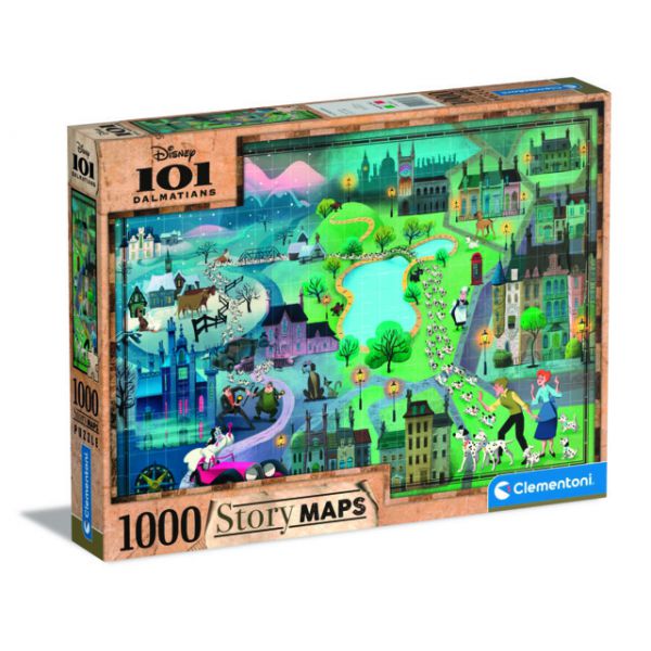 1000 Piece Puzzle Story Maps - 101 Dalmatians