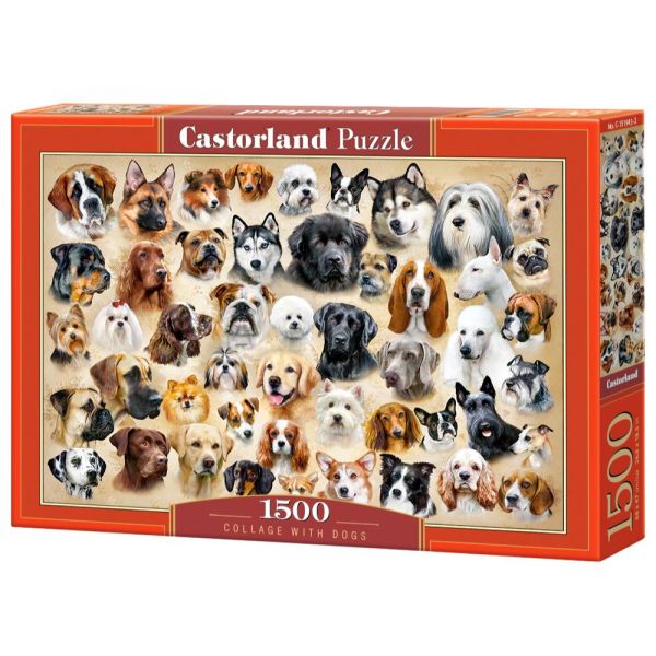 Puzzle 1500 Pezzi - Collage with Dogs