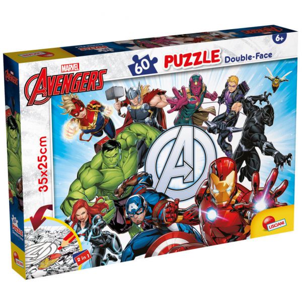 Puzzle da 60 Pezzi Double-Face - Avengers