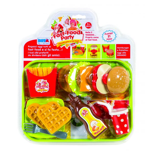 Fast Food Party - Playset Tray with 21 Pieces