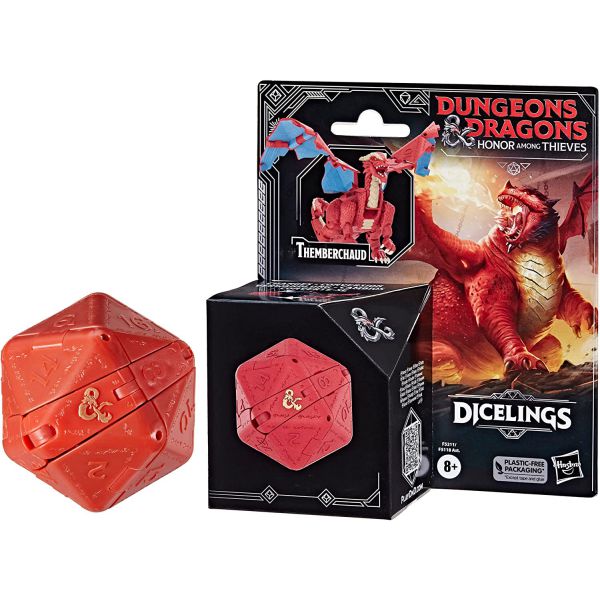 Dungeons &amp; Dragons: Honor Among Thieves, D&amp;D Dicelings, Themberchaud Red Dragon, adult collectible D&amp;D monster, convertible die, giant d20, action figure, RPG, die