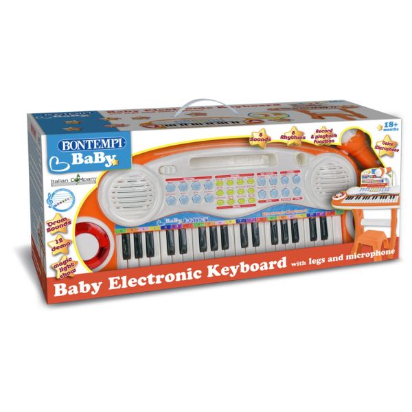 Baby 37-key electronic keyboard with microphone, legs and stool