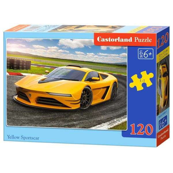 120 Piece Puzzle - Yellow Sportscar